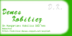 denes kobilicz business card